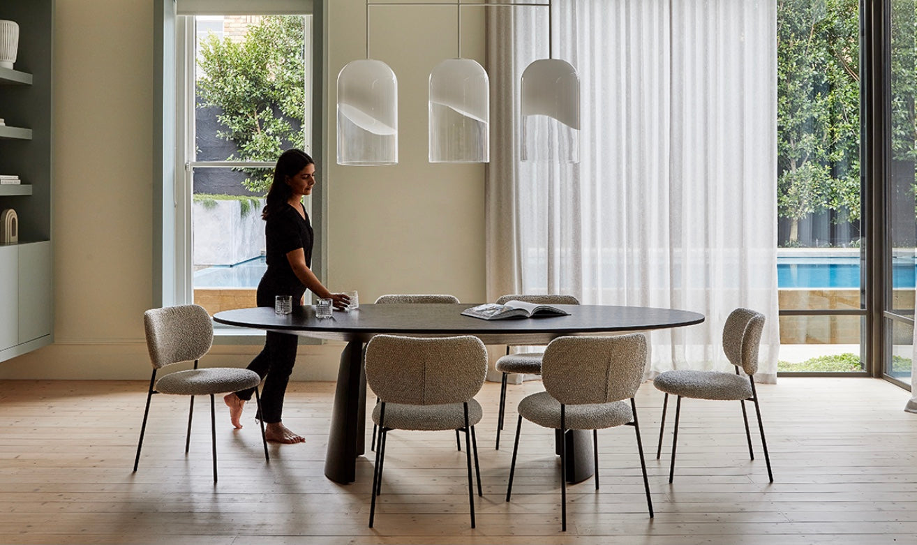 Miller Dining Chair Taupe Boucle