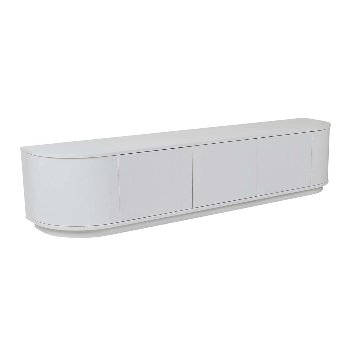 Oberon Crescent Entertainment Unit White Grain  2100mm