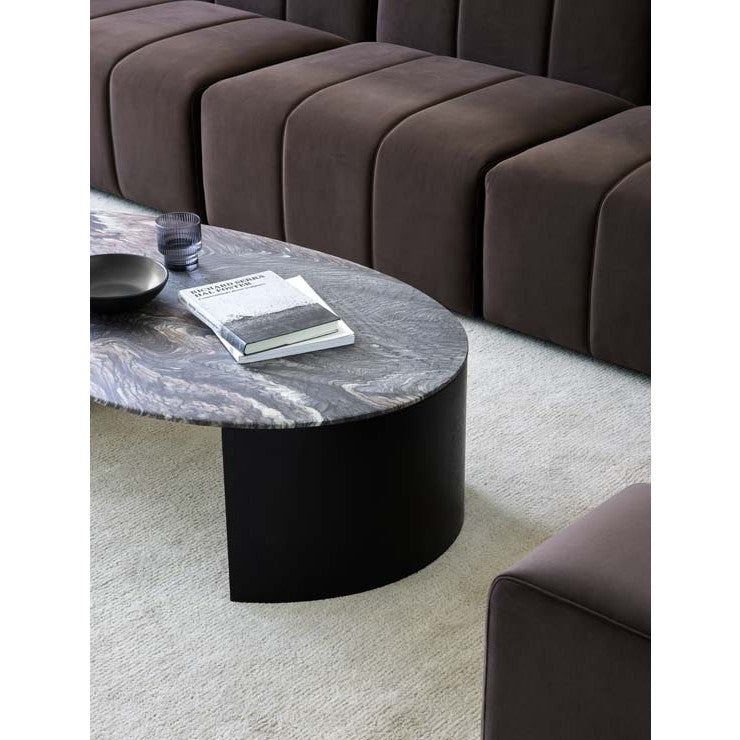 Juno Channel Round Corner Sofa Cocoa Velvet