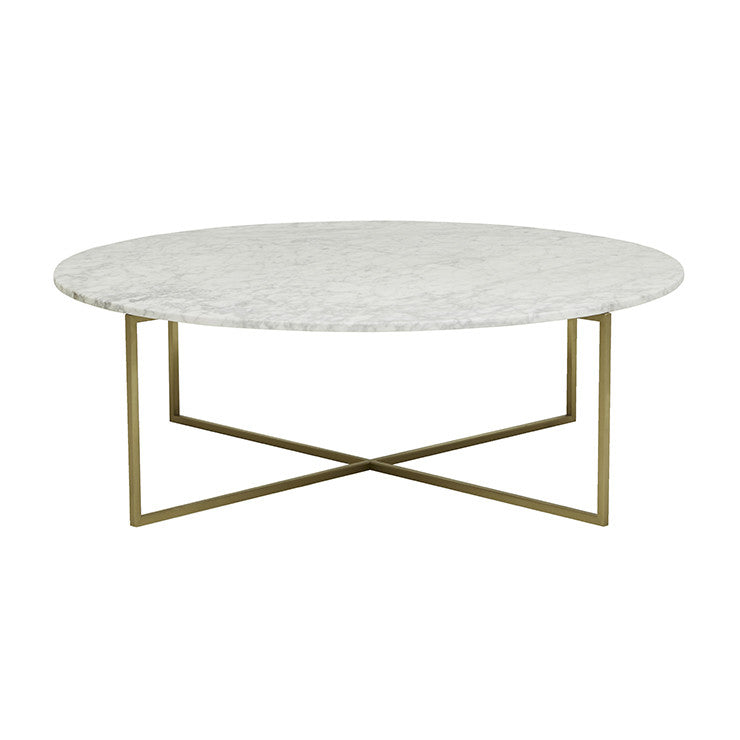 Elle Luxe Marble Coffee Table Gold Leg