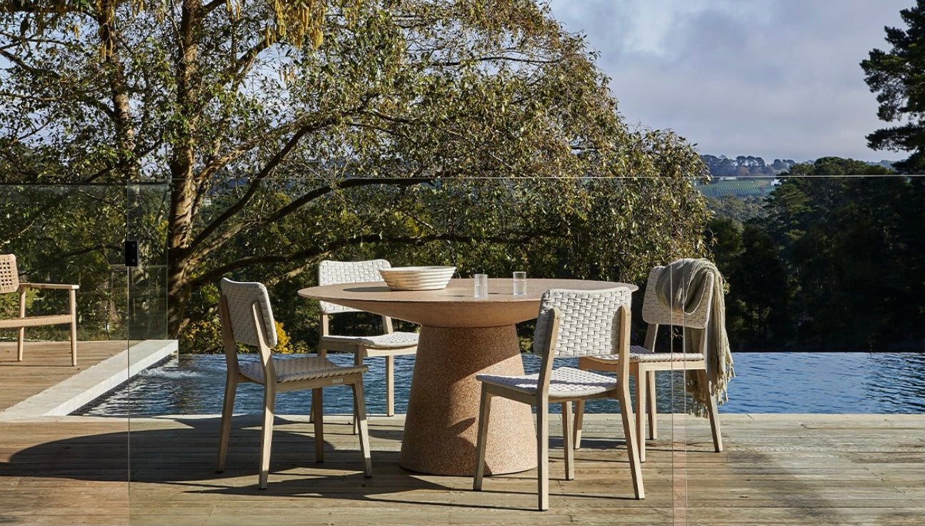 Livorno Dining Table Four Seater Terracotta Speckle