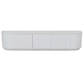 Oberon Crescent Entertainment Unit White Grain  2100mm