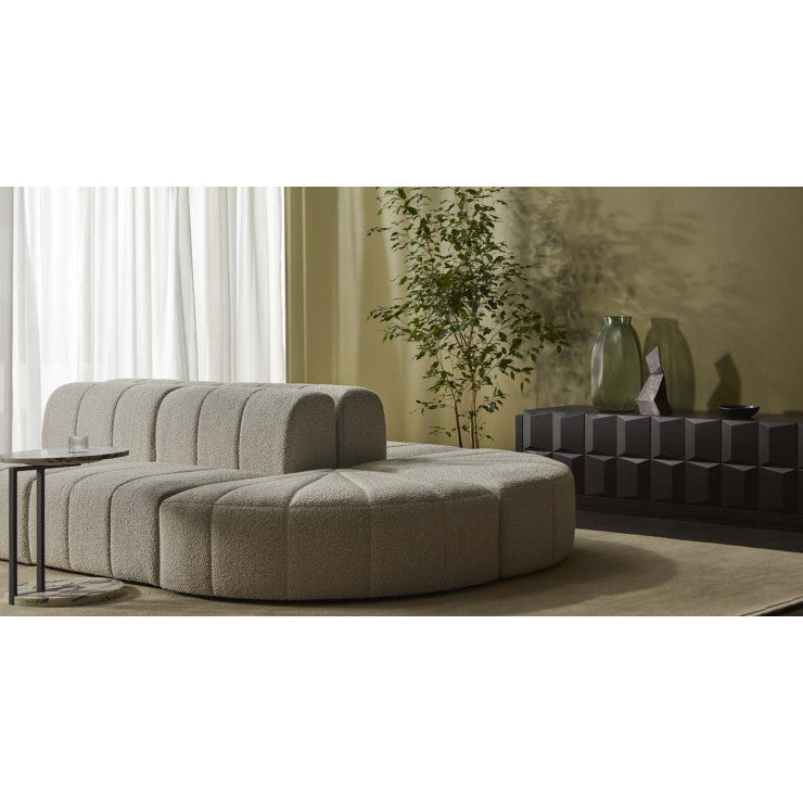 Juno Channel Round Corner Sofa Grey Speckle