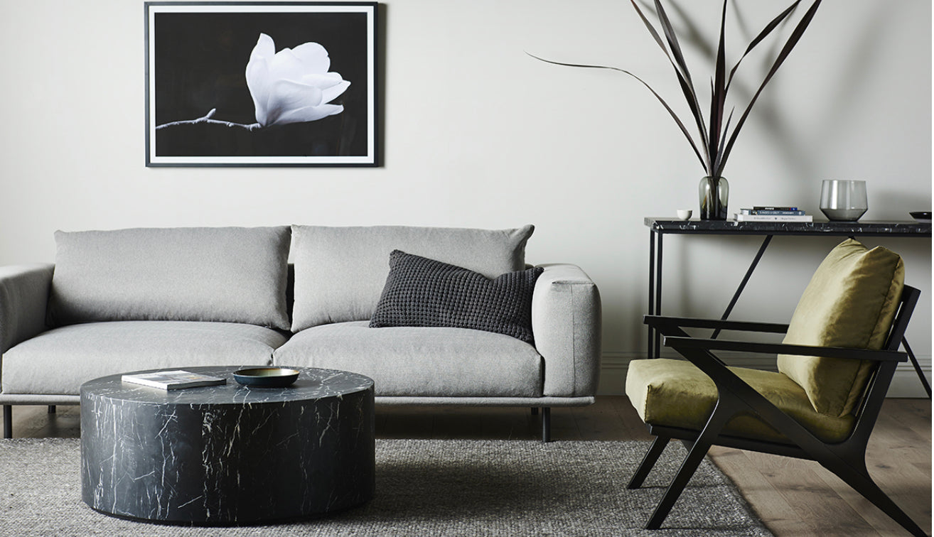 Elle Block Round Coffee Table Black