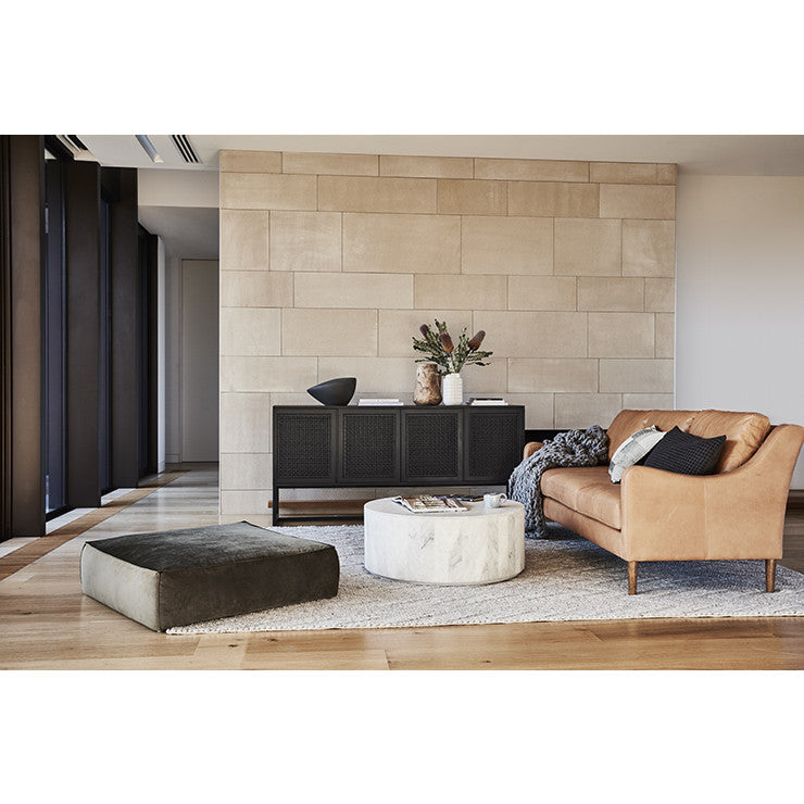 Elle Block Round Coffee Table Black