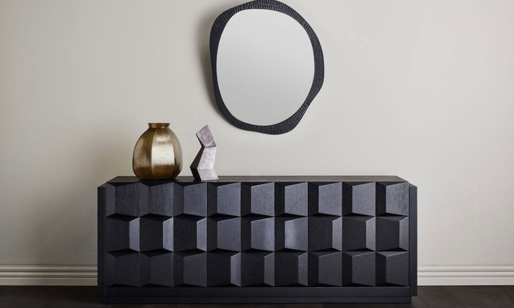 Verona Abstract Mirror Large Black