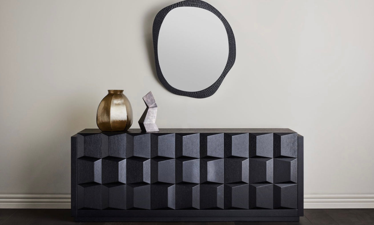 Verona Abstract Mirror Large Black