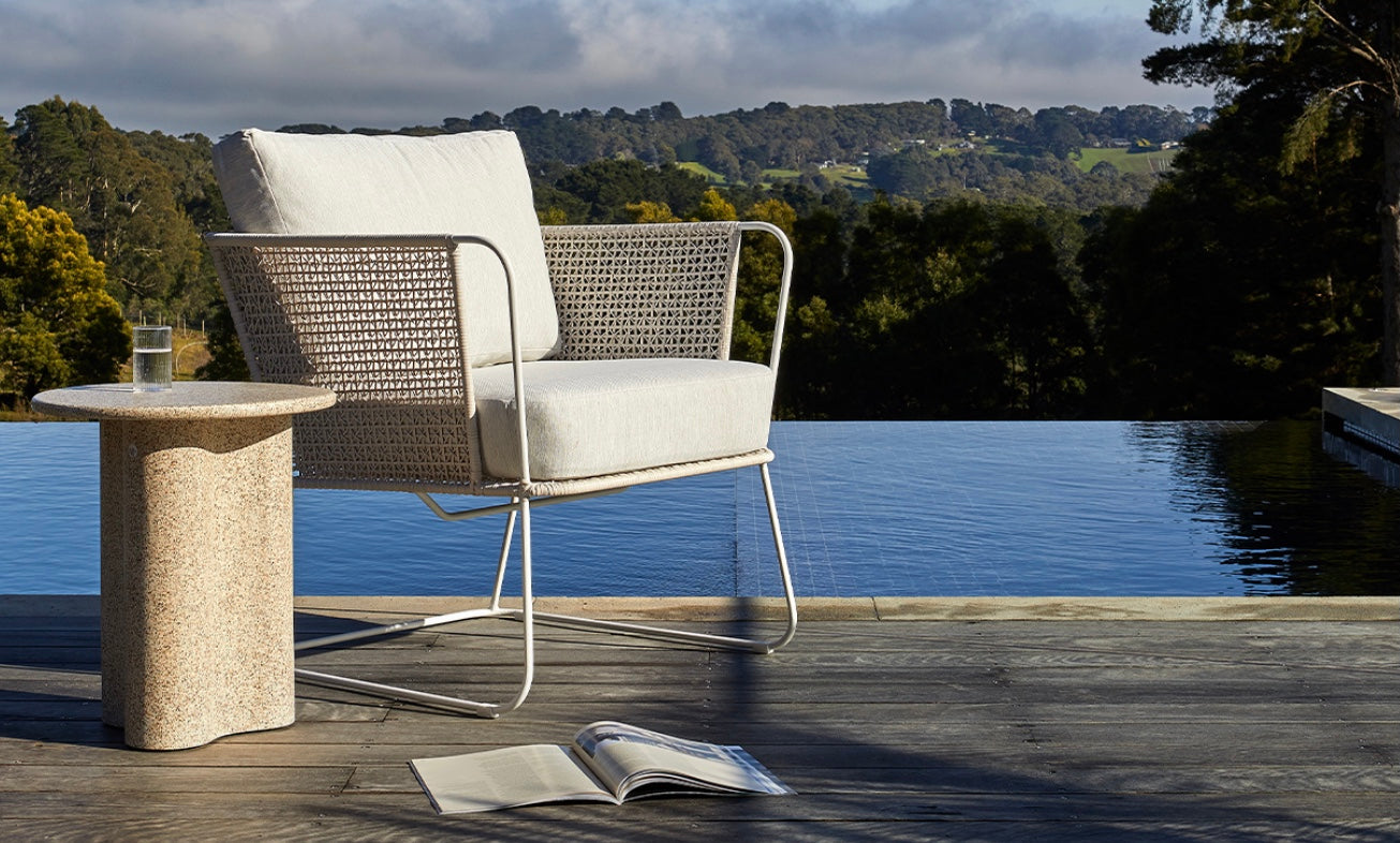 Cabana Sleigh Armchair Charcoal