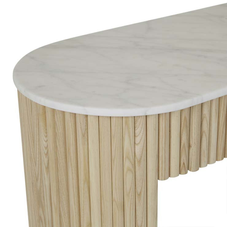 Benjamin Ripple Grand Marble Console Natural Ash