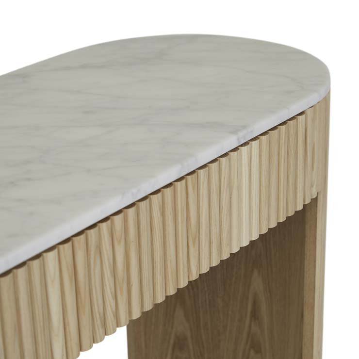 Benjamin Ripple Grand Marble Console Natural Ash