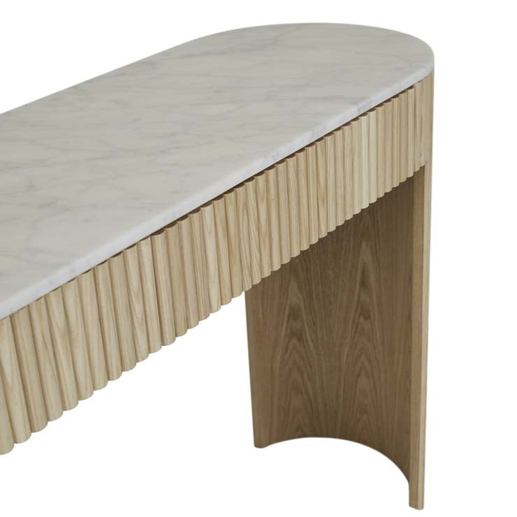 Benjamin Ripple Grand Marble Console Natural Ash