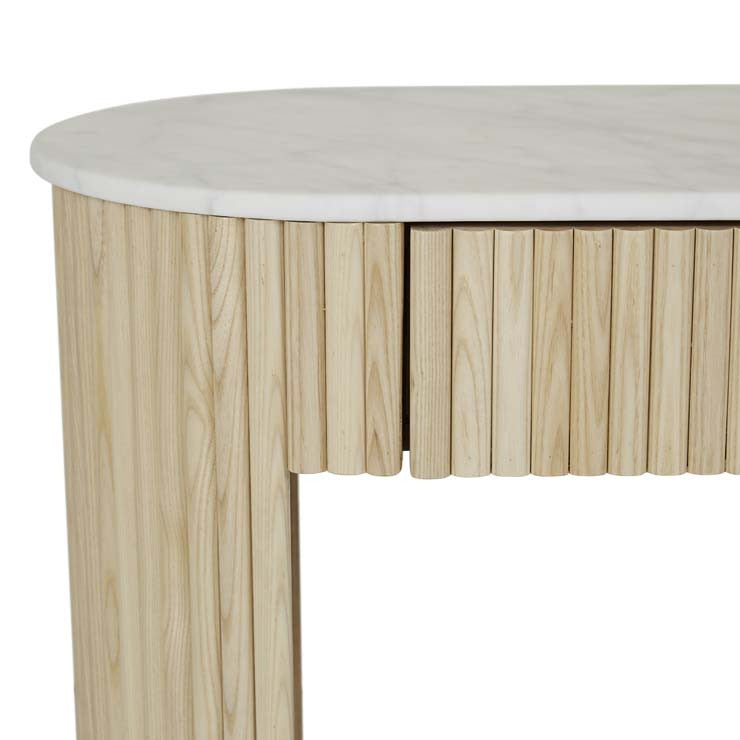 Benjamin Ripple Grand Marble Console Natural Ash