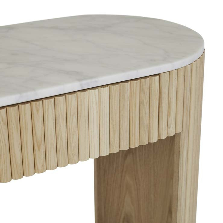 Benjamin Ripple Grand Marble Console Natural Ash