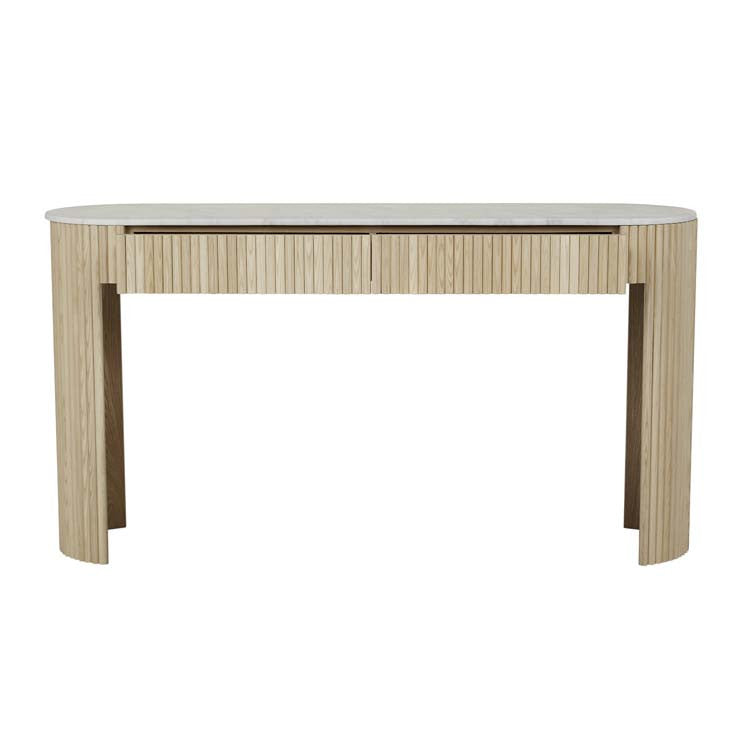 Benjamin Ripple Grand Marble Console Natural Ash