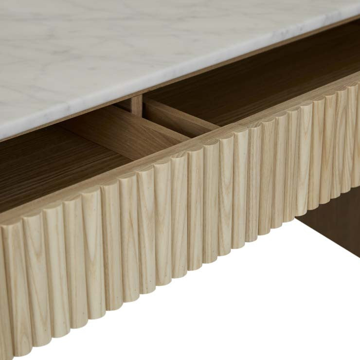 Benjamin Ripple Grand Marble Console Natural Ash
