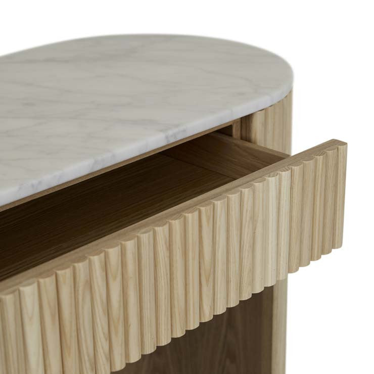 Benjamin Ripple Grand Marble Console Natural Ash