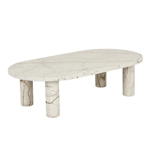 Amara Round Leg Coffee Table Brown Vein