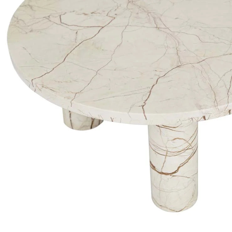 Amara Round Leg Coffee Table Brown Vein