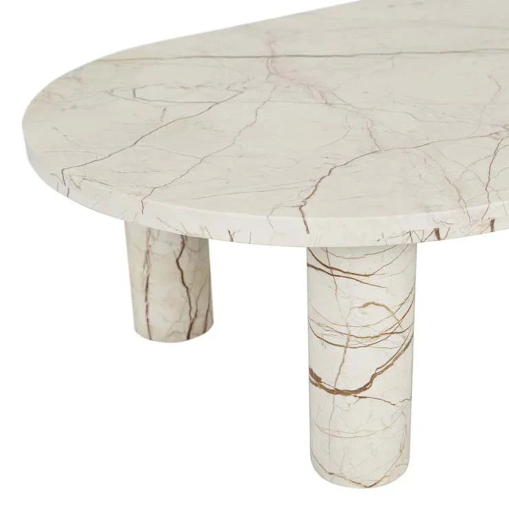 Amara Round Leg Coffee Table Brown Vein