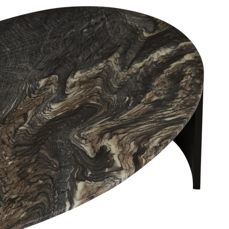 Oberon Curve Marble Coffee Table Black