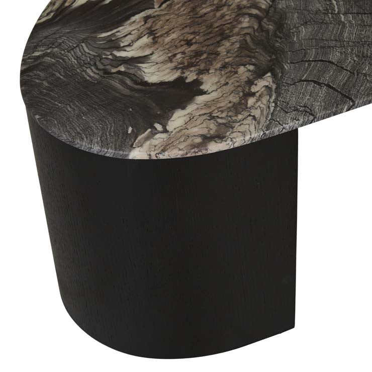 Oberon Curve Marble Coffee Table Black