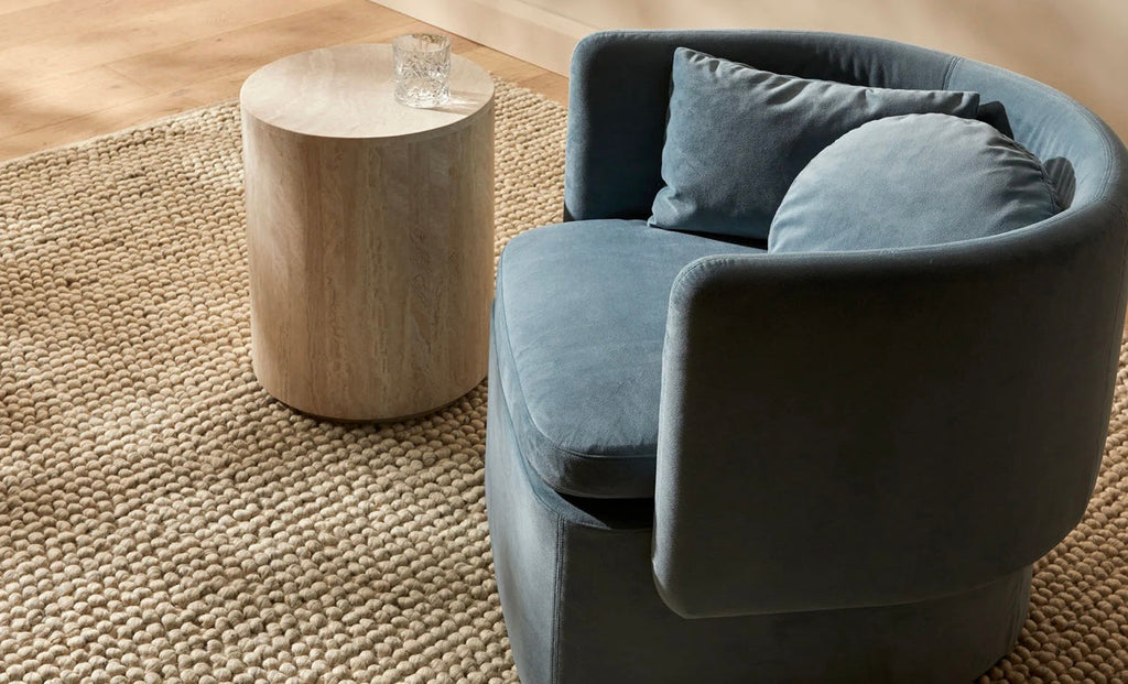 Elle Block Round Side Table Tall White