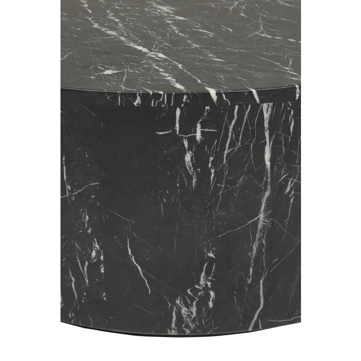 Elle Block Round Coffee Table Black