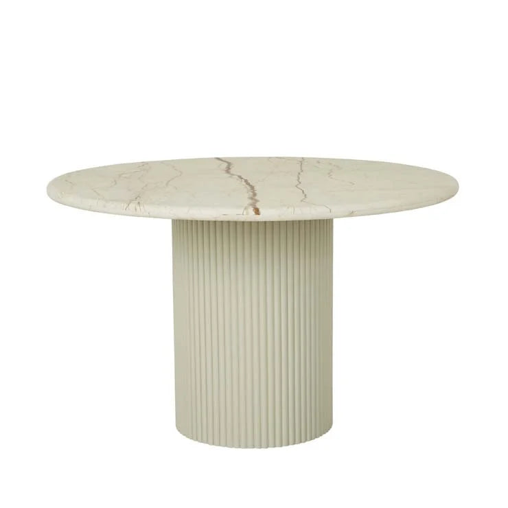 Benjamin Ripple Marble Dining Table Brown Vein