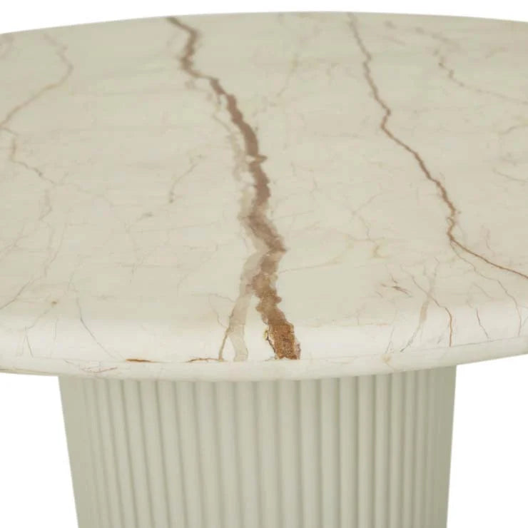 Benjamin Ripple Marble Dining Table Brown Vein