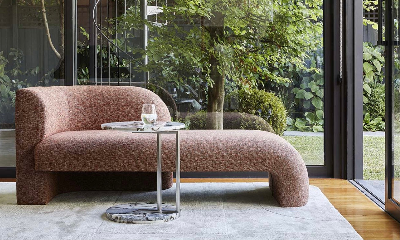 Aubury Day Bed Left Cinnamon Speck