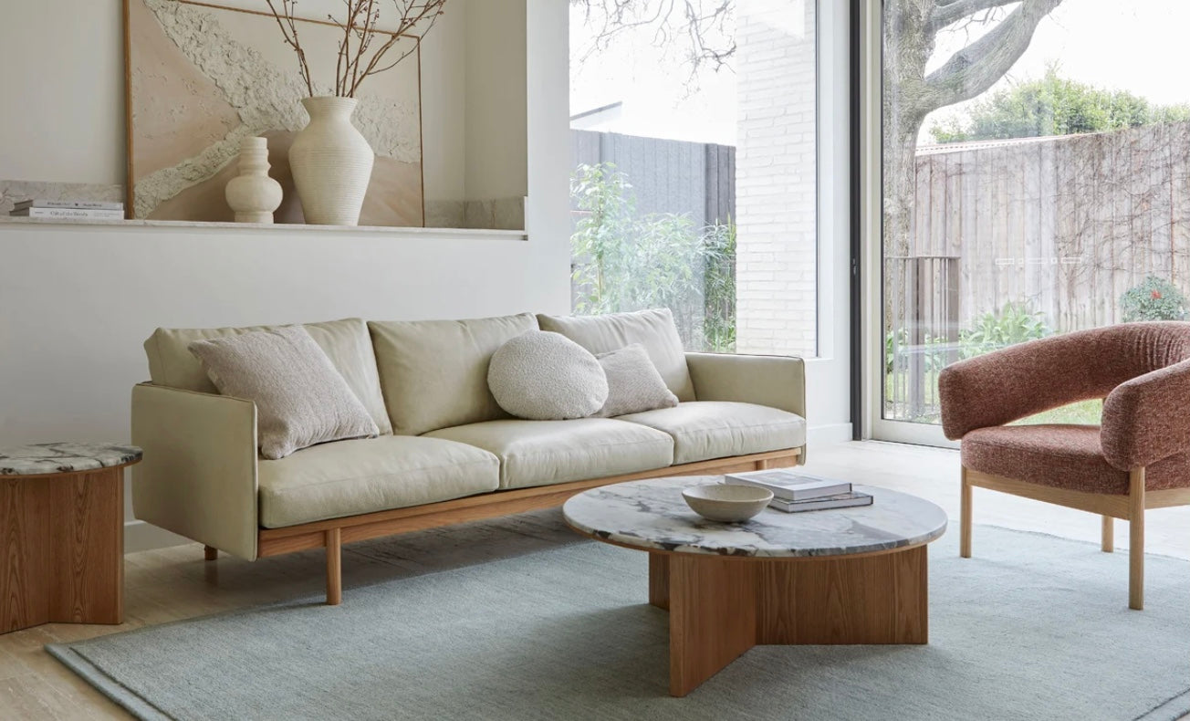 Elsie Round Coffee Table Ocean Marble