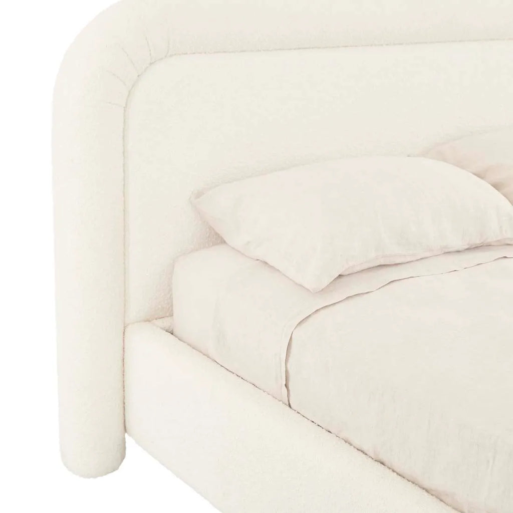 Almos Chubby Bed Queen Ivory Boucle