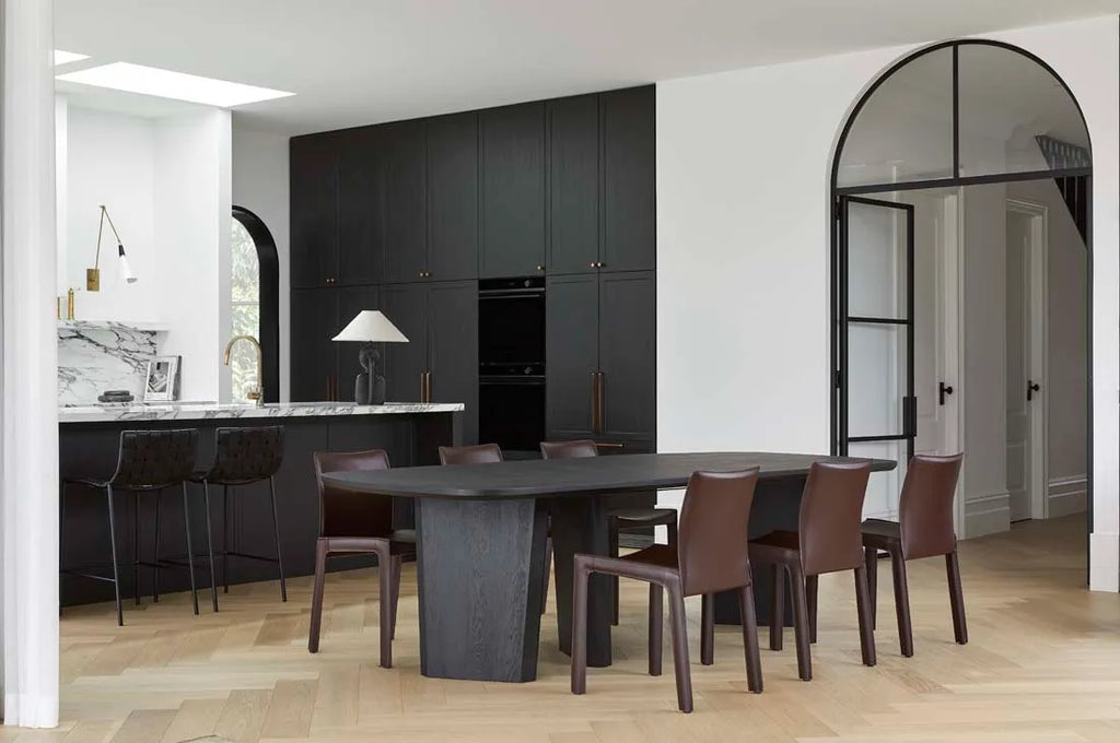 Jasper Asymmetric Dining Table Matt Black