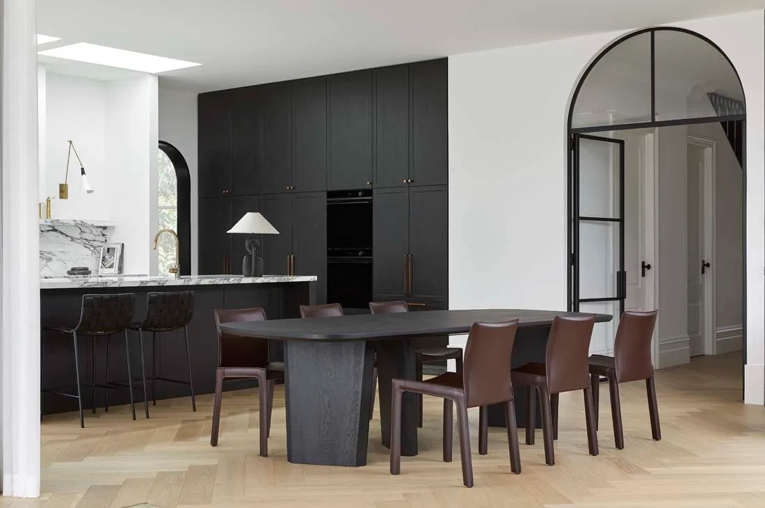 Jasper Asymmetric Dining Table Matt Black