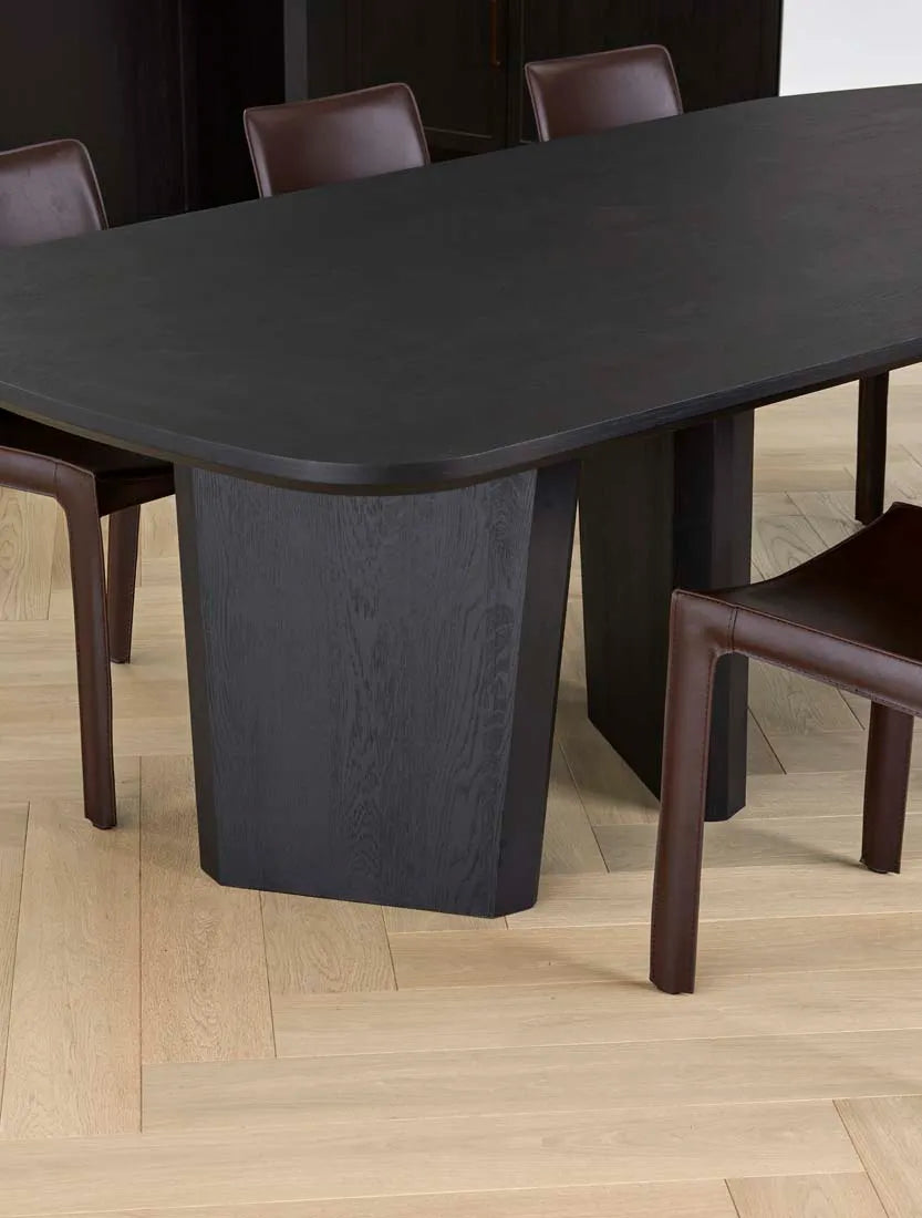 Jasper Asymmetric Dining Table Matt Black