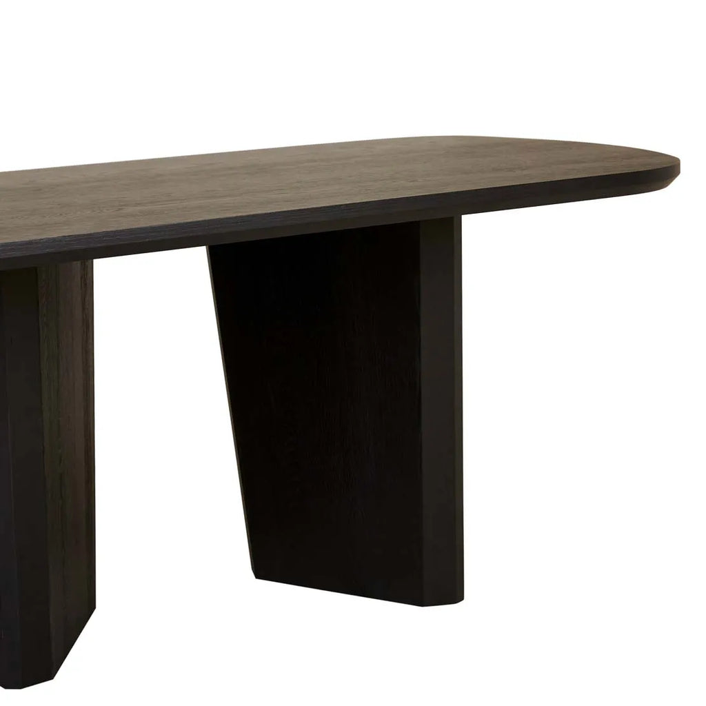 Jasper Asymmetric Dining Table Matt Black