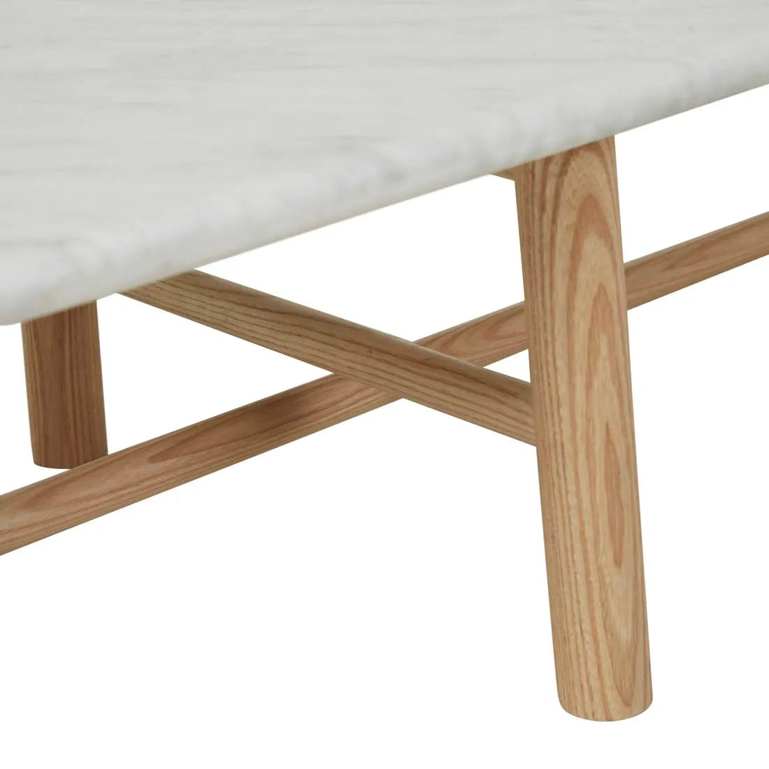 Artie Oval Marble Coffee Table Natural/White