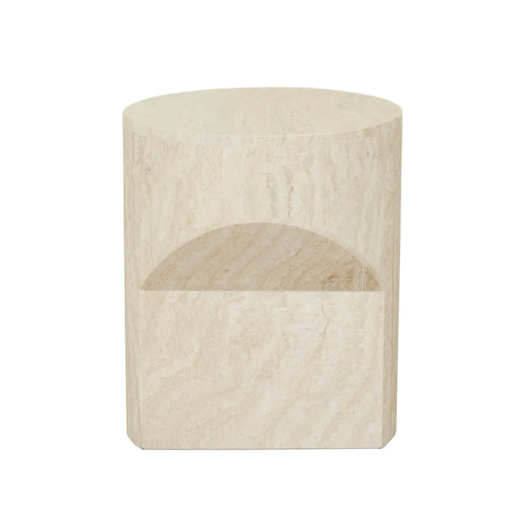 Atlas Pinnacle Side Table Travertine