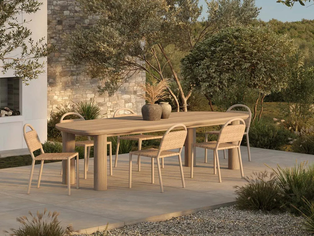 Seb Outdoor Dining Table 2500mm Aged Teak