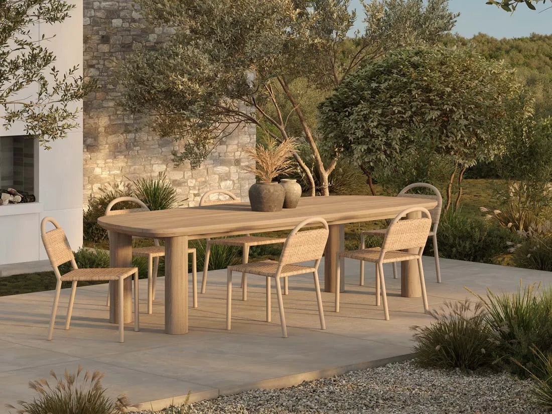 Seb Outdoor Dining Table 2500mm Aged Teak