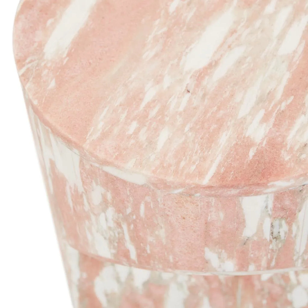 Atlas Pinnacle Side Table Rose Marble
