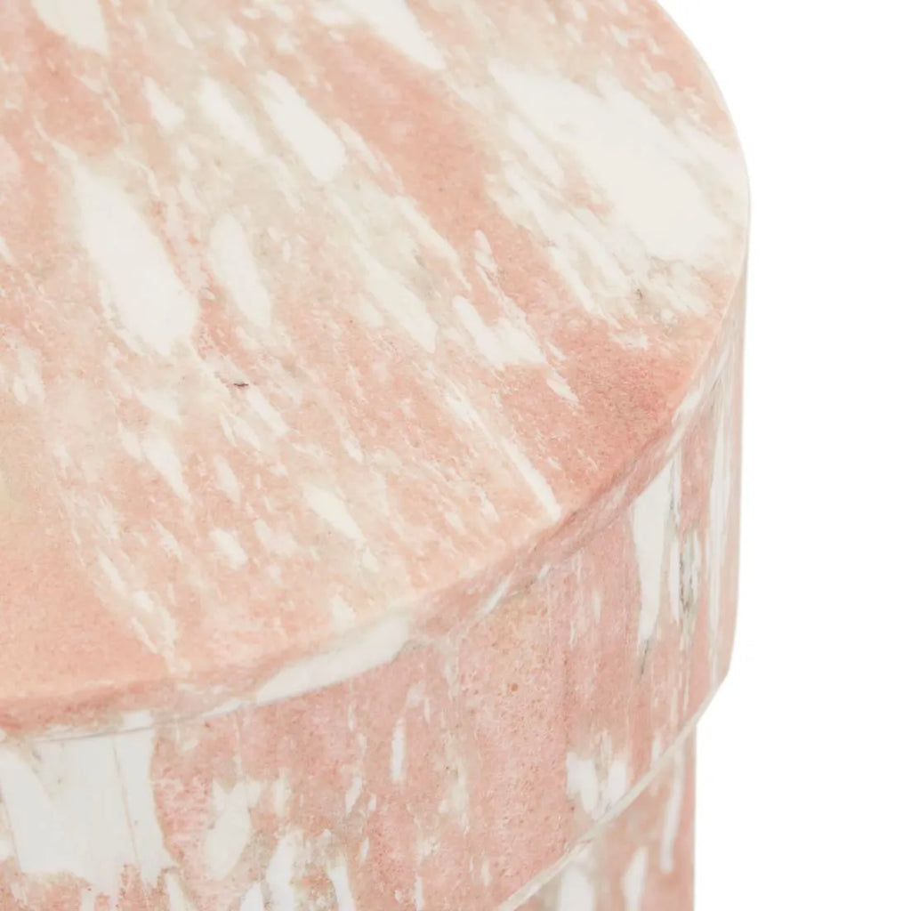Atlas Pinnacle Side Table Rose Marble