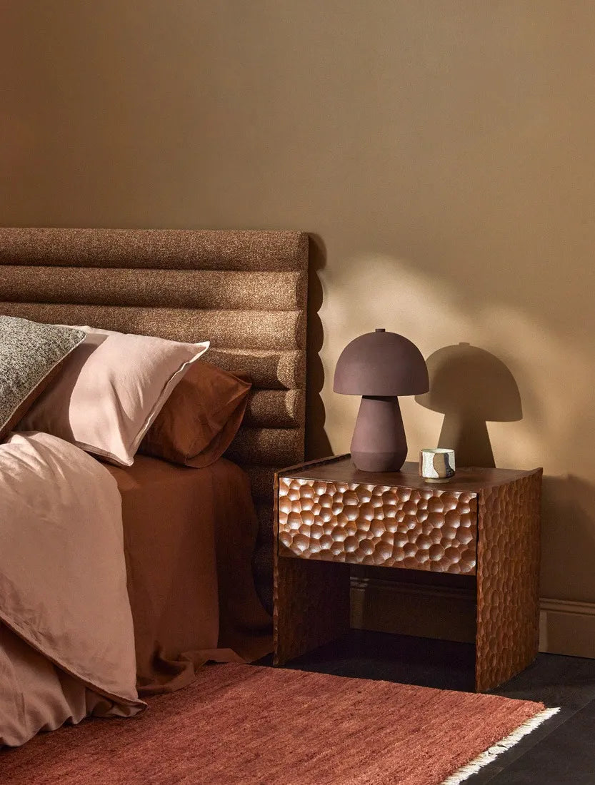 Madrid Tufted Bedhead Queen Soft Wheat