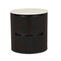 Benjamin Ripple Marble Bedside Table Black/White