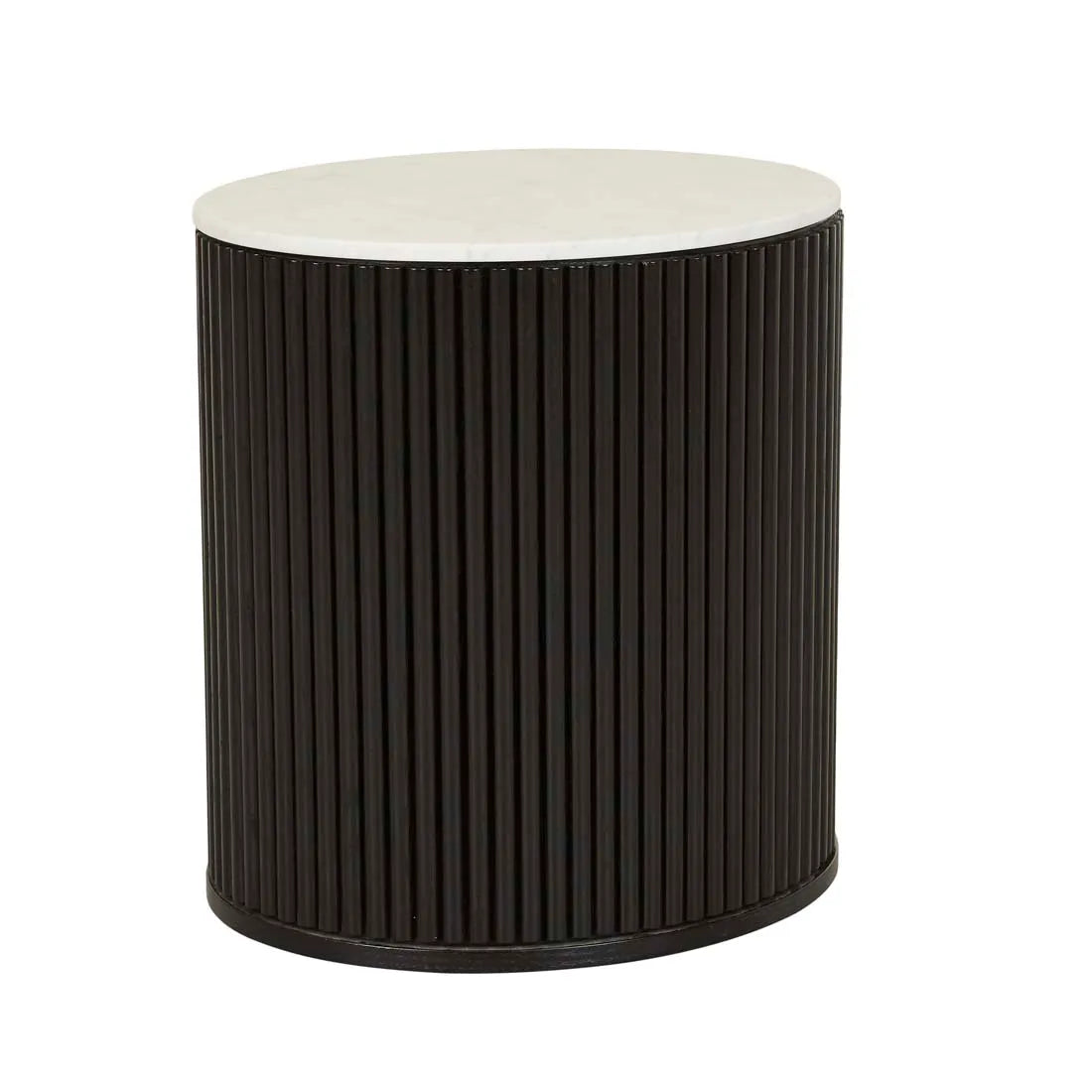 Benjamin Ripple Marble Bedside Table Black/White