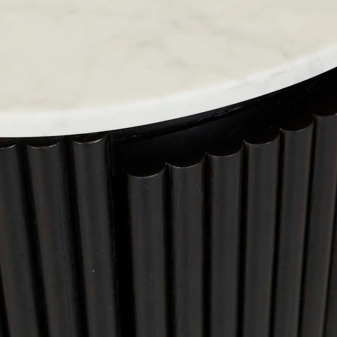 Benjamin Ripple Marble Bedside Table Black/White