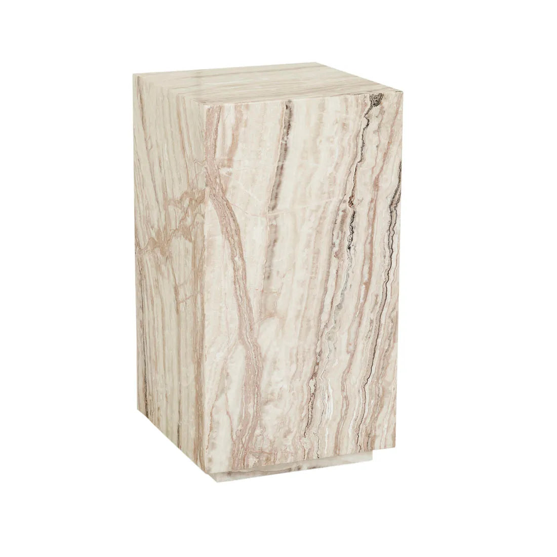 Elle Block Low Plinth Onyx Travertine