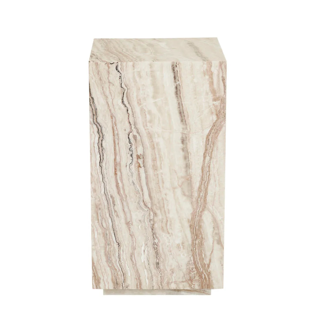 Elle Block Low Plinth Onyx Travertine
