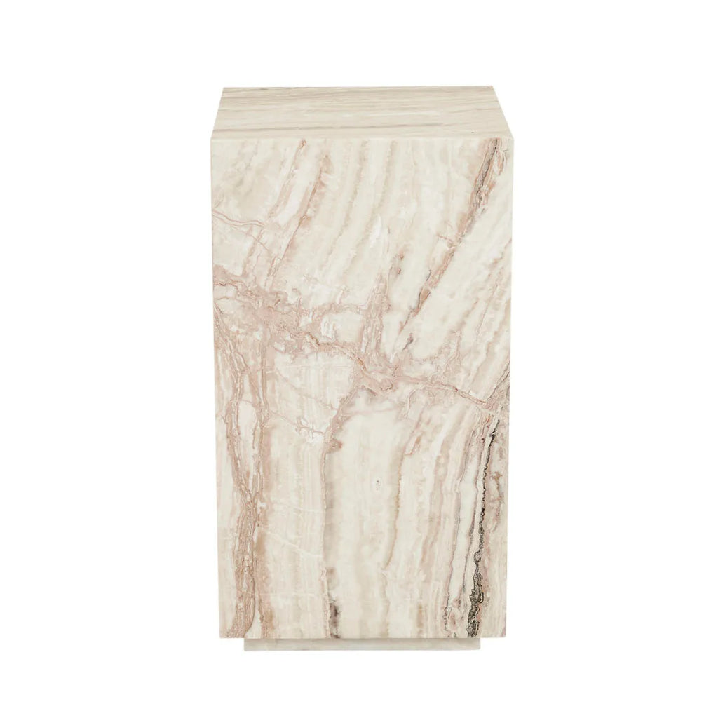 Elle Block Low Plinth Onyx Travertine