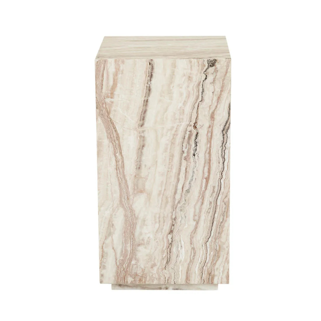 Elle Block Low Plinth Onyx Travertine